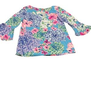 Lilly Pulitzer Tristan Top Large Pink Blue Resort Coastal Vacation Preppy Boat